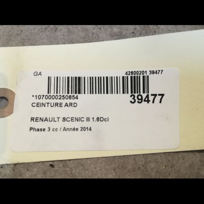 Ceinture arrière droite occasion RENAULT SCENIC III Phase 3 04-2013->... 1.6Dci 130ch 888400028R 4