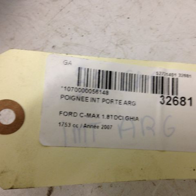Poignee int porte arg occasion FORD CMAX I Phase 2 03-2007->09-2010 1.8 TDCI 8v 115ch 1470119 3