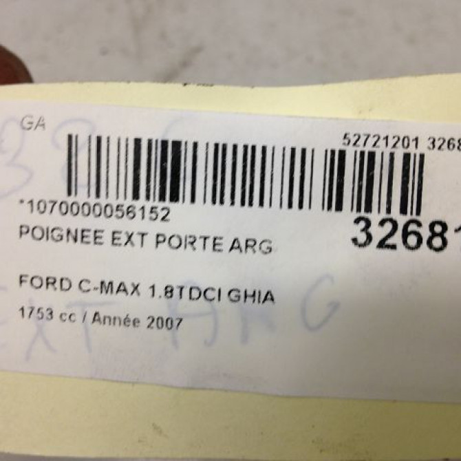 Poignee ext porte arg occasion FORD CMAX I Phase 2 03-2007->09-2010 1.8 TDCI 8v 115ch 1323272 3