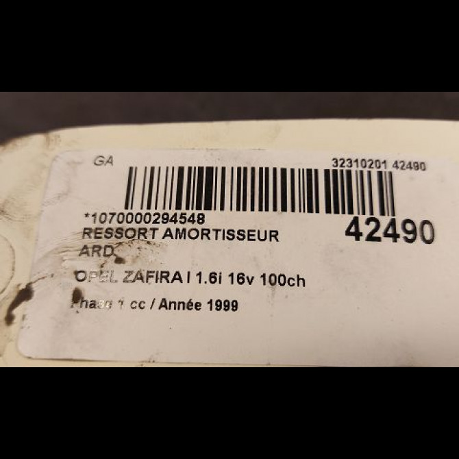 Ressort amortisseur ard occasion OPEL ZAFIRA I Phase 1 03-1999->07-2005 1.6i 16v 100ch 2