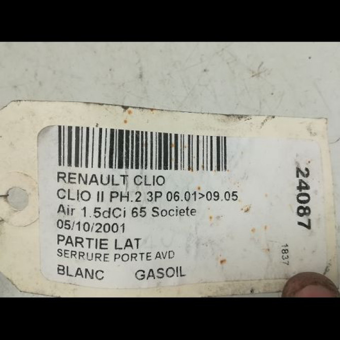 Serrure porte avd occasion RENAULT CLIO II Phase 1 03-1998->06-2001 7701473172 4