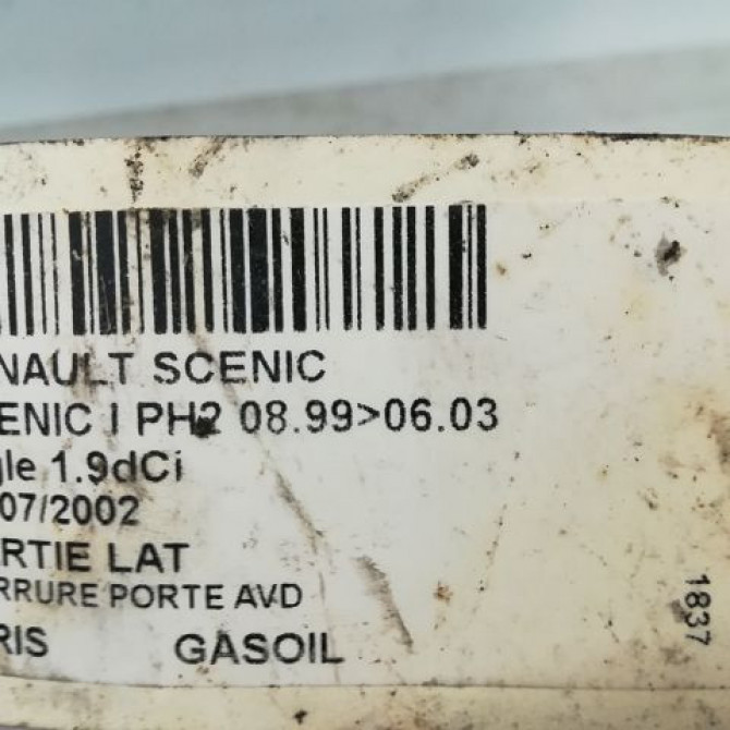 Serrure porte avd occasion RENAULT SCENIC I Phase 1 09-1996->08-1999 8200194285 5
