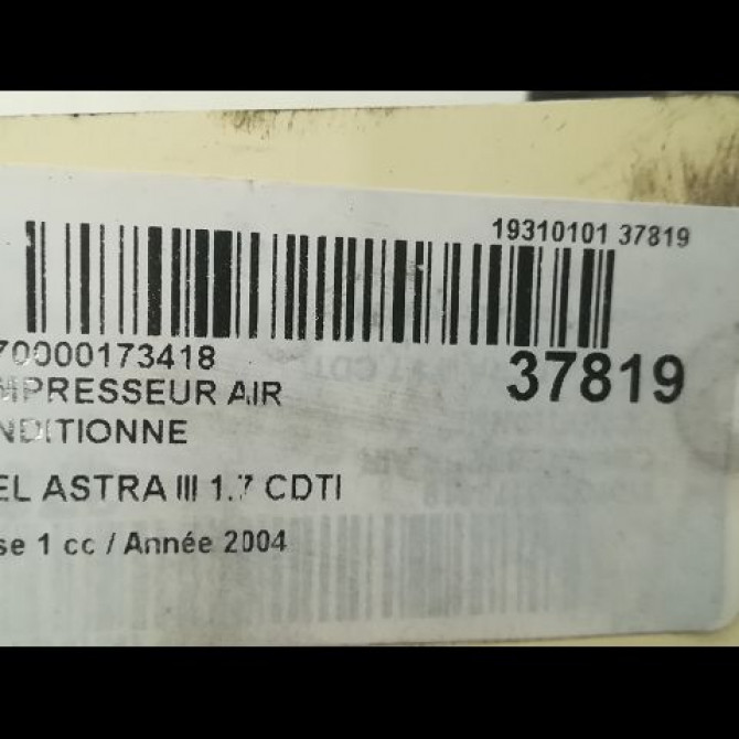 Compresseur air conditionne occasion OPEL ASTRA III ASTRA III Phase 1 2004-04-01->2006-12-31 1.7 CDTI 100ch 13297443 4