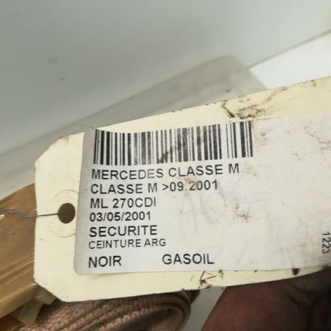 Ceinture arrière gauche occasion MERCEDES CLASSE ML I Phase 1 01-1998->09-2001 3