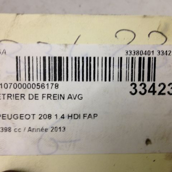 Etrier de frein avant gauche occasion PEUGEOT 208 208 Phase 1 2012-03-01->2015-09-30 1.4 HDI 68ch 4400R6 3