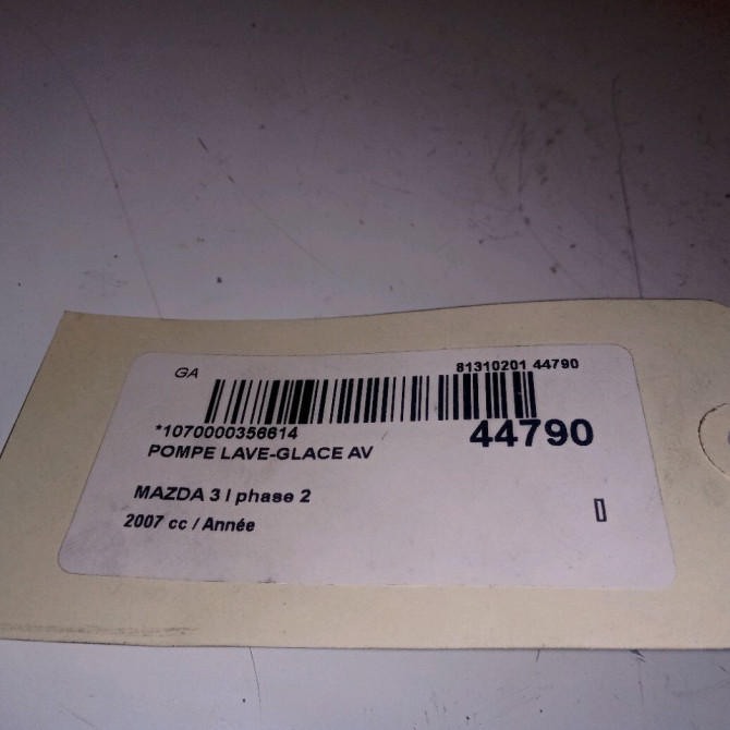 Pompe lave-glace avant occasion MAZDA 3 I phase 2 07-2006->06-2009 3