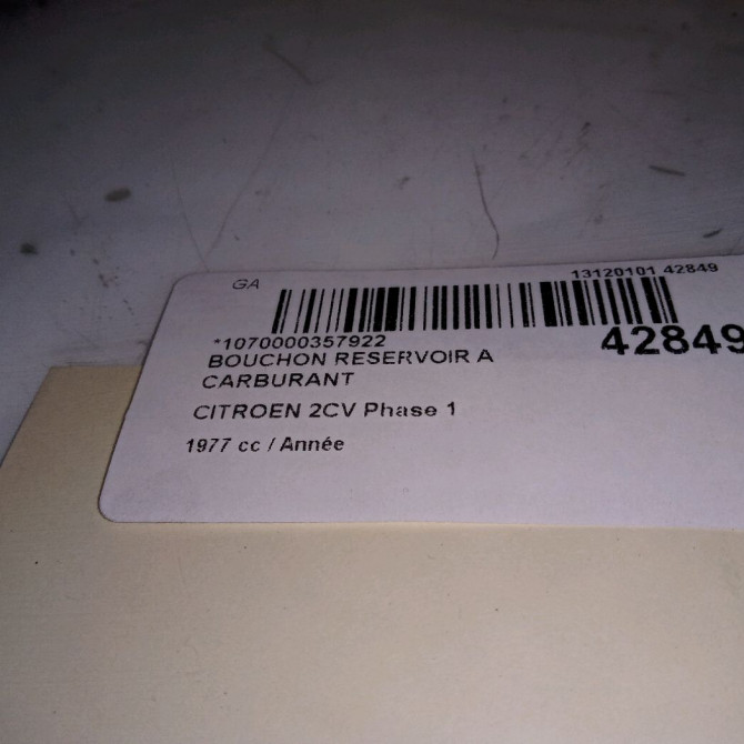 Bouchon reservoir a carburant occasion CITROEN 2CV Phase 1 06-1975->06-1990 3
