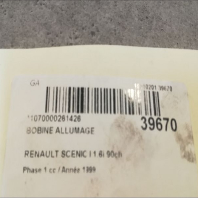Bobine allumage occasion RENAULT SCENIC I Phase 1 09-1996->08-1999 1.6i 90ch 224333529R 2