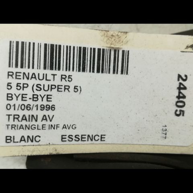Triangle inf avg occasion RENAULT SUPER 5 Phase 1 10-1984->12-1996 1.4i 7700783455 4