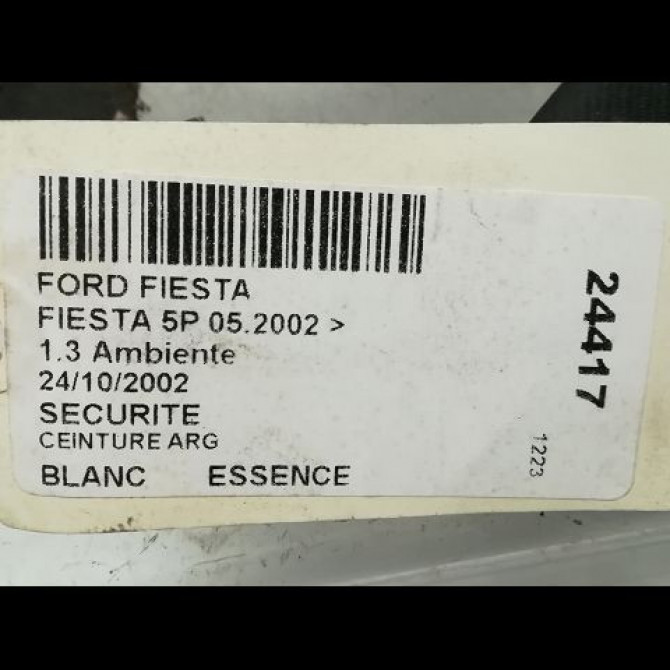 Ceinture arrière gauche occasion FORD FIESTA V Phase 1 09-2002->10-2005 1.3i 1151706 5