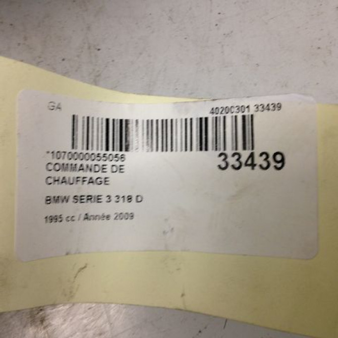 Commande de chauffage occasion B.M.W. SERIE 3 III Phase 1 01-1991->04-1998 318 TDS 64119292263 3