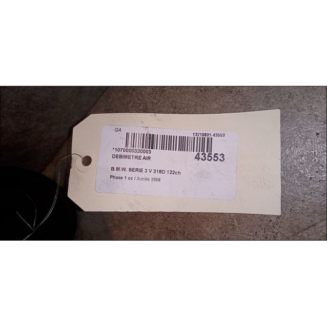 Debimetre air occasion B.M.W. SERIE 3 V Phase 1 03-2005->09-2008 318D 122ch 13628509724 5
