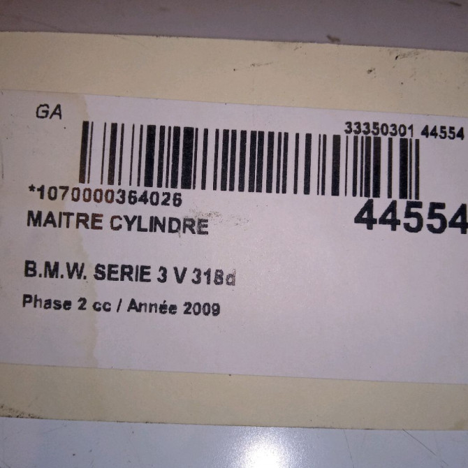 Maitre cylindre occasion B.M.W. SERIE 3 V Phase 2 09-2008->12-2011 318d 34336785662 5