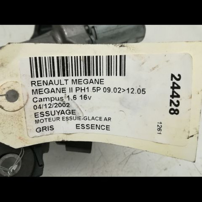 Moteur essuie-glace arrière occasion RENAULT MEGANE II Phase 1 09-2003->12-2005 8200080900 4