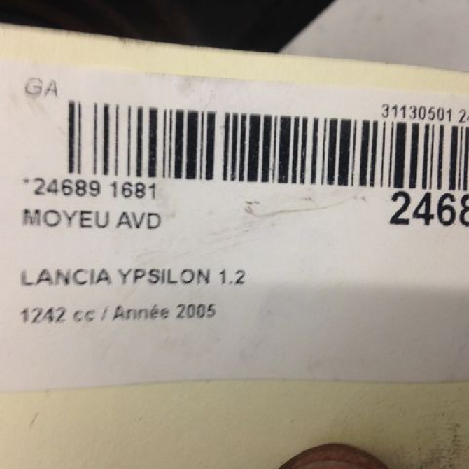 Moyeu avd occasion LANCIA YPSILON IV Phase 1 10-2003->10-2006 51753790 4