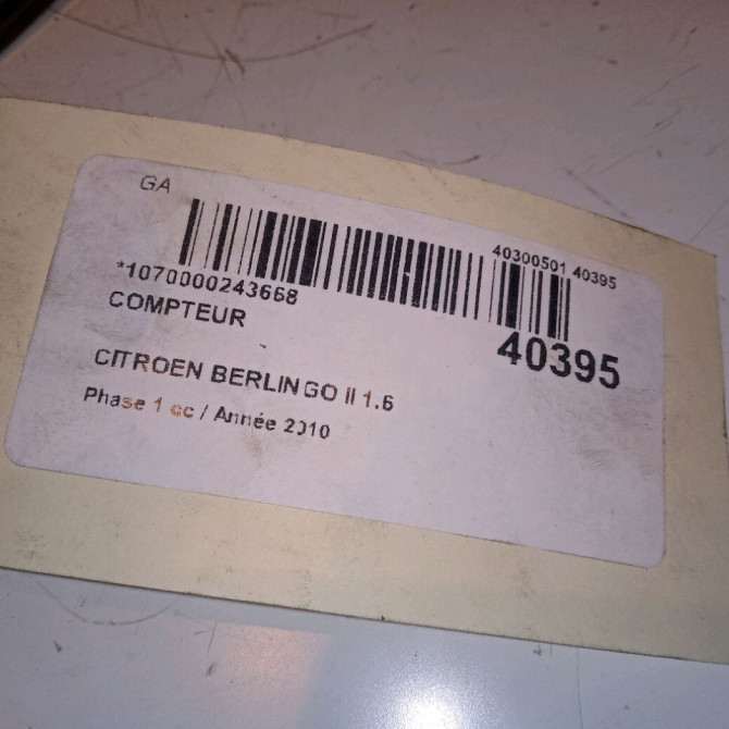 Compteur occasion CITROEN BERLINGO II Phase 1 05-2008->01-2012 1.6 HDI 16v 90ch 9801640880 4