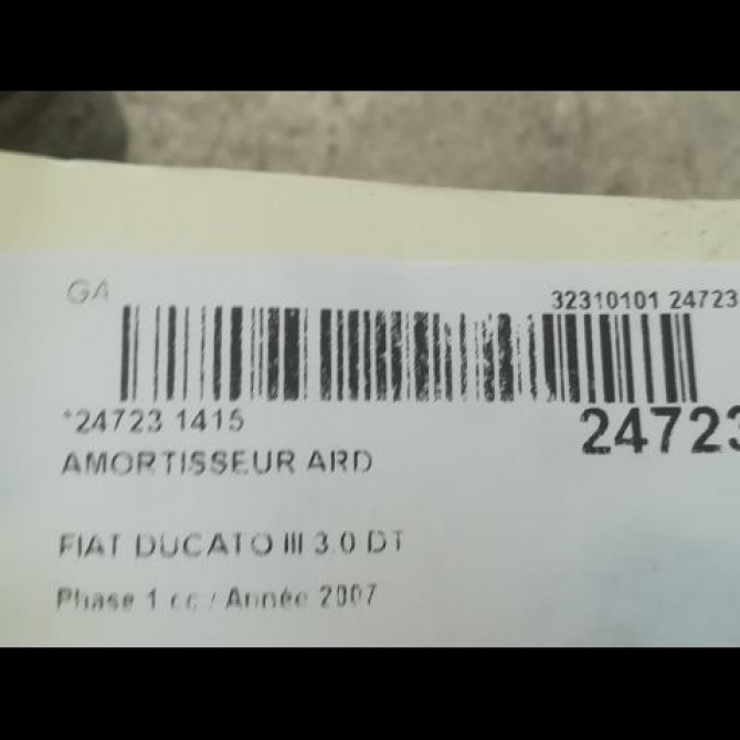Amortisseur arrière droit occasion FIAT DUCATO III Phase 1 06-2006->10-2014 3.0 DT MULTIJET 1362558080 2