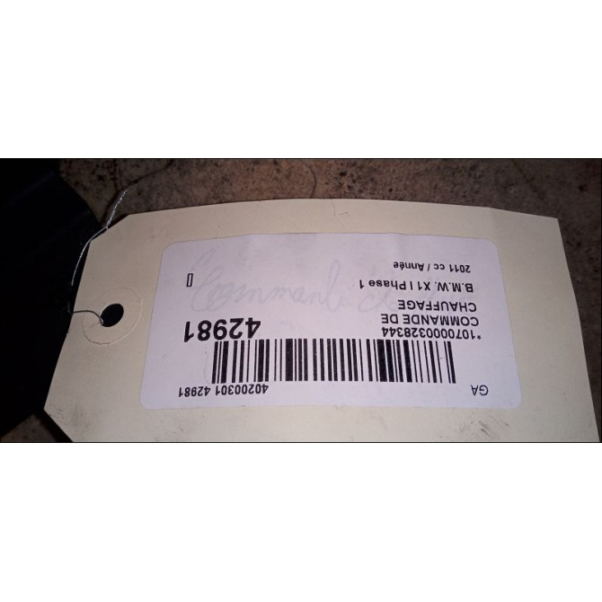 Commande de chauffage occasion B.M.W. X1 I Phase 1 07-2009->05-2012 64119292263 3
