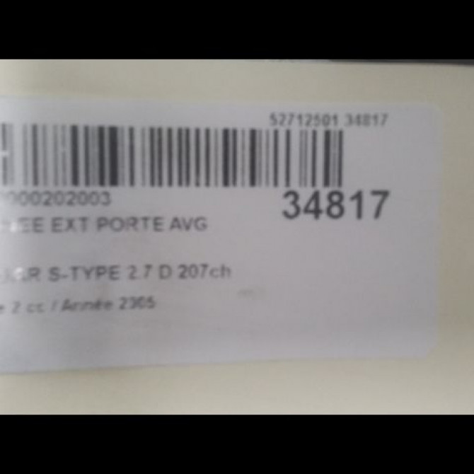 Poignee ext porte avg occasion JAGUAR S-TYPE Phase 2 01-2002->12-2007 2.7 D 207ch 3