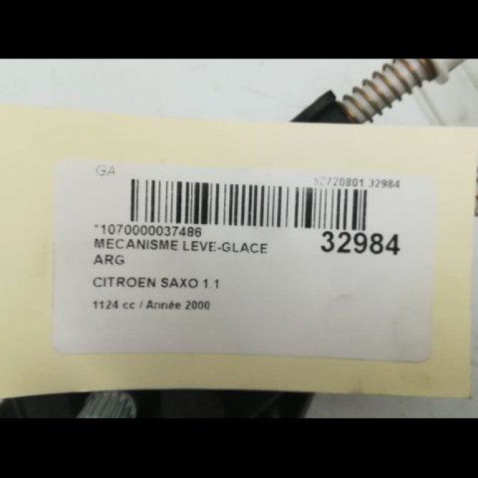 Mecanisme leve-glace arrière gauche occasion CITROEN SAXO Phase 2 09-1999->12-2004 1.1i 922360 3