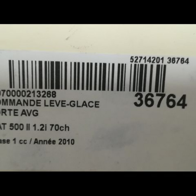 Commande lève-glace porte avant gauche occasion FIAT 500 II 500 II Phase 1 2007-07-01->2016-03-31 1.2i 70ch 735450601 3