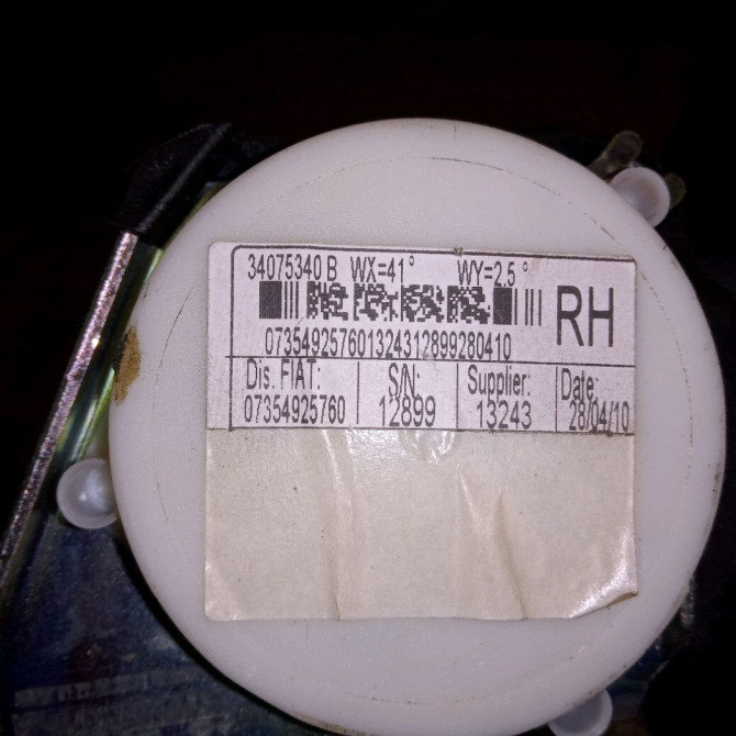 Ceinture arrière droite occasion FIAT 500 II 500 II Phase 1 2007-07-01->2016-03-31 1.2i 69ch 735451738 2