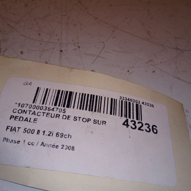 occasion FIAT 500 II 500 II Phase 1 2007-07-01->2016-03-31 1.2i 69ch 3