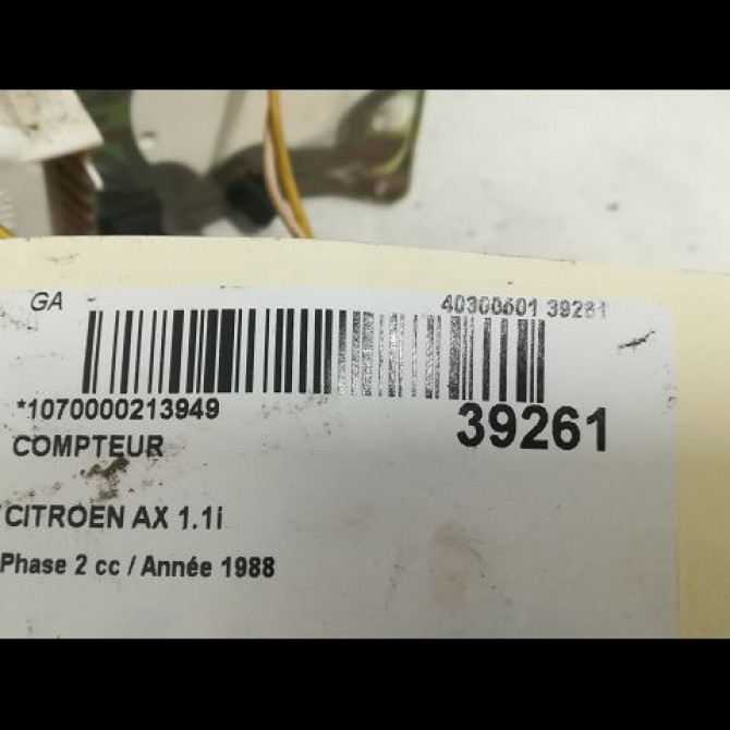 Compteur occasion CITROEN AX Phase 2 07-1991->06-1998 1.1i 3