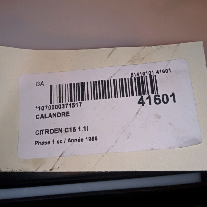 Calandre occasion CITROEN C15 Phase 1 07-1987->06-1996 1.1i 95559651 3