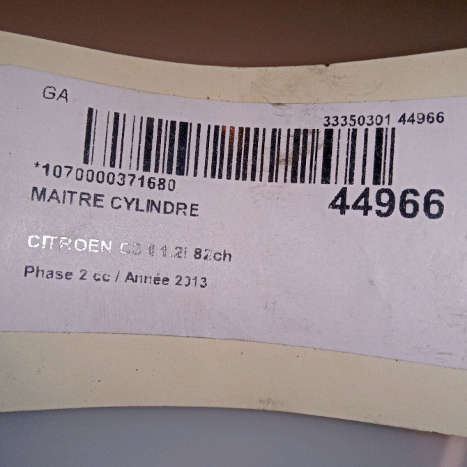 Maitre cylindre occasion CITROEN C3 II Phase 2 03-2013->12-2016 1.2i 82ch 4601W8 4