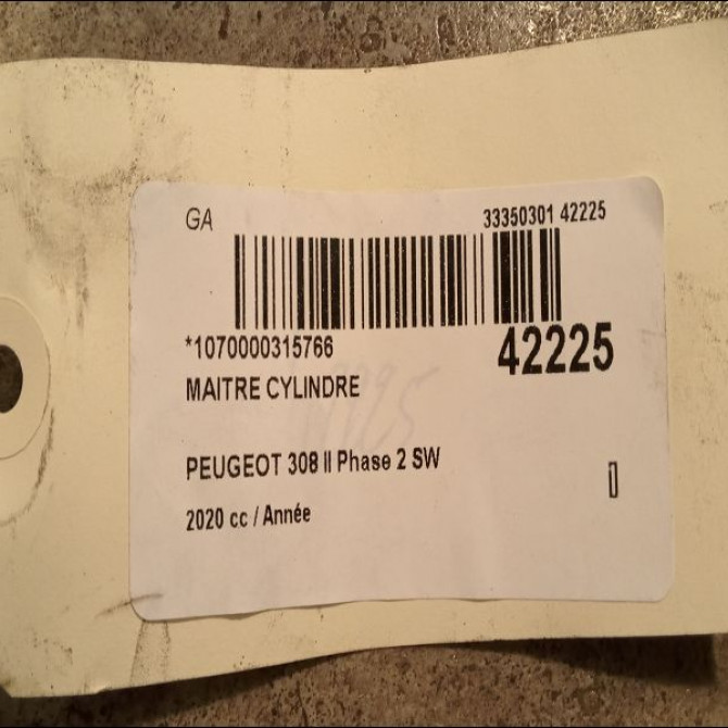 Maitre cylindre occasion PEUGEOT 308 II Phase 2 SW 04-2017->... 1610017880 2