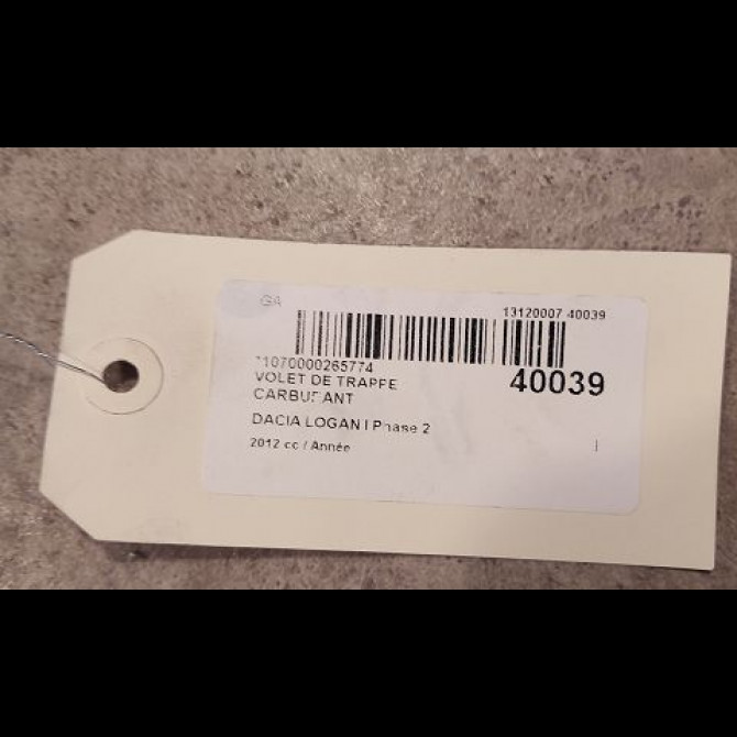 Volet de trappe carburant occasion DACIA LOGAN I Phase 2 07-2008->12-2012 788300255R 3