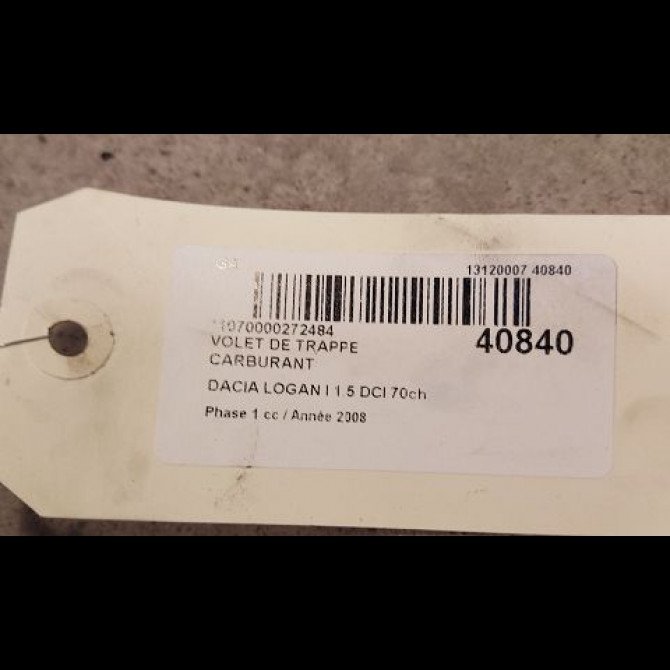 Volet de trappe carburant occasion DACIA LOGAN I Phase 1 06-2005->06-2008 1.5 DCI 70ch 788300255R 2