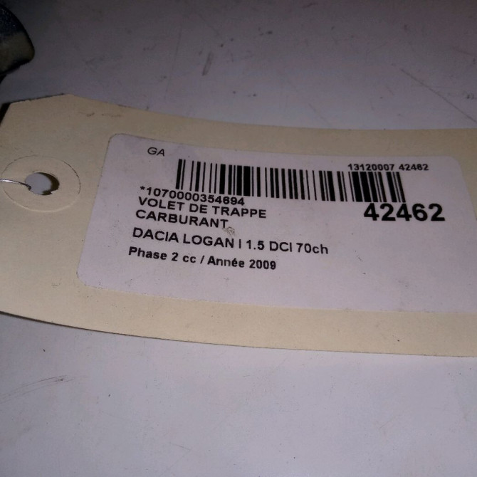 Volet de trappe carburant occasion DACIA LOGAN I Phase 2 07-2008->12-2012 1.5 DCI 70ch 788300255R 2