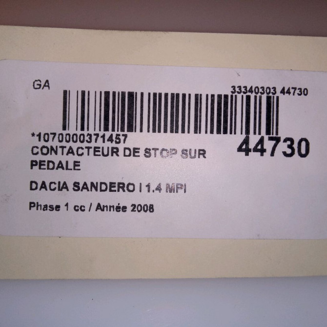 occasion DACIA SANDERO I Phase 1 06-2008->10-2012 1.4 MPI 75ch 7700414986 4