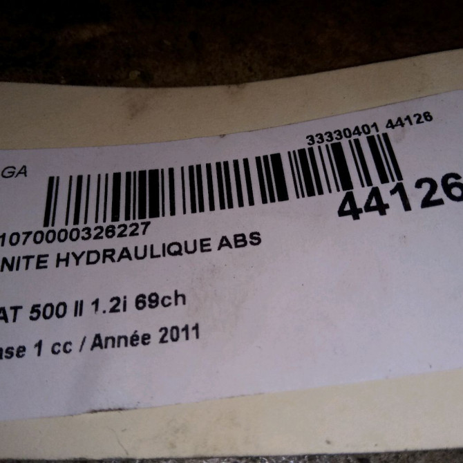 Unité hydraulique ABS occasion FIAT 500 II 500 II Phase 1 2007-07-01->2016-03-31 1.2i 69ch 71754854 6