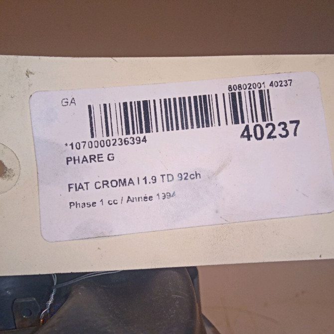 Phare gauche occasion FIAT CROMA I Phase 1 04-1995->04-1999 1.9 TD 92ch 4
