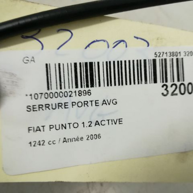 Serrure porte avg occasion FIAT GRANDE PUNTO III Phase 1 09-2005->12-2013 1.2i 52065105 4
