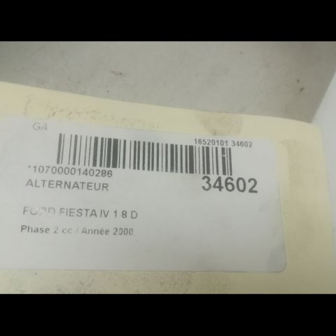 Alternateur occasion FORD FIESTA IV Phase 2 09-1999->09-2002 1.8 D 4
