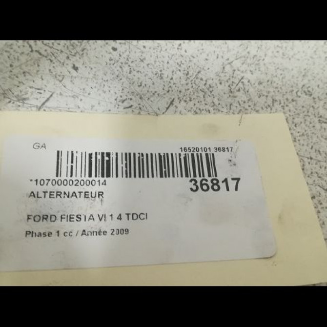 Alternateur occasion FORD FIESTA VI Phase 1 10-2008->11-2012 1.4 TDCI 68ch 1506300 4