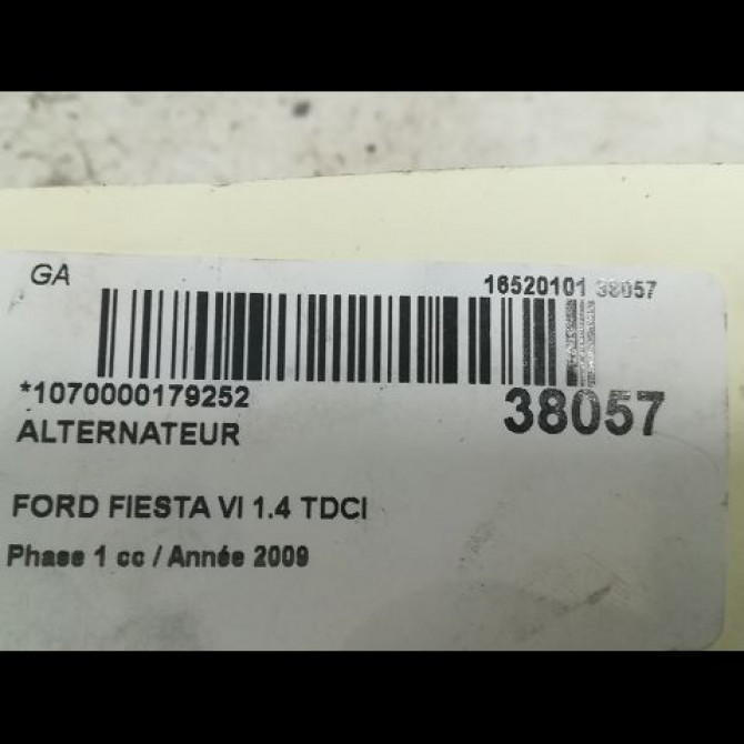 Alternateur occasion FORD FIESTA VI Phase 1 10-2008->11-2012 1.4 TDCI 68ch 1506300 4
