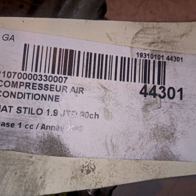 Compresseur air conditionne occasion FIAT STILO Phase 1 10-2001->09-2007 1.9 JTD 80ch 51752531 6