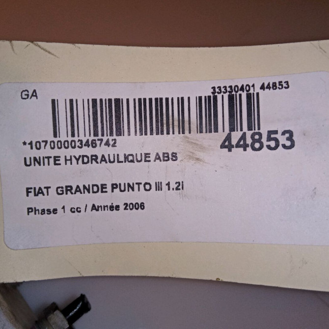 Unité hydraulique ABS occasion FIAT GRANDE PUNTO III Phase 1 09-2005->12-2013 1.2i 65ch 71736524 4