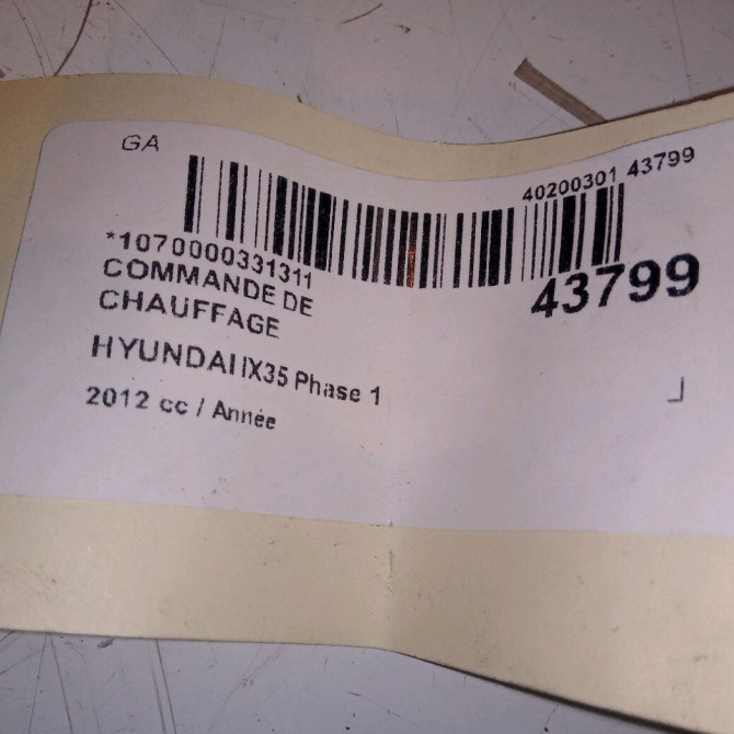 Commande de chauffage occasion HYUNDAI IX35 Phase 1 03-2010->06-2013 972502Y301TAP 4