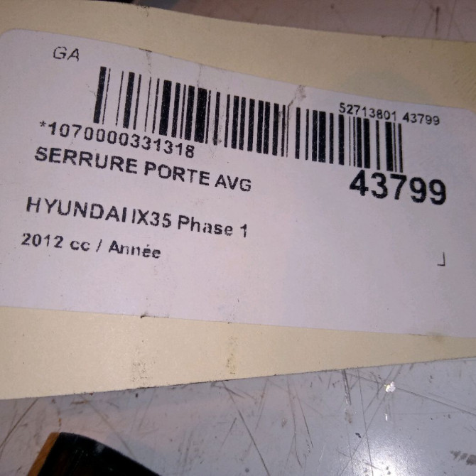 Serrure porte avg occasion HYUNDAI IX35 Phase 1 03-2010->06-2013 813102Y000 4
