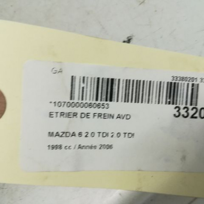 Etrier de frein avant droit occasion MAZDA 6 I Phase 2 06-2005->10-2008 2.0 MZR-CD 143ch GJ6E3361XC 4