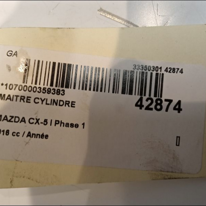 Maitre cylindre occasion MAZDA CX-5 I Phase 1 01-2012->... KDY34340ZA 5