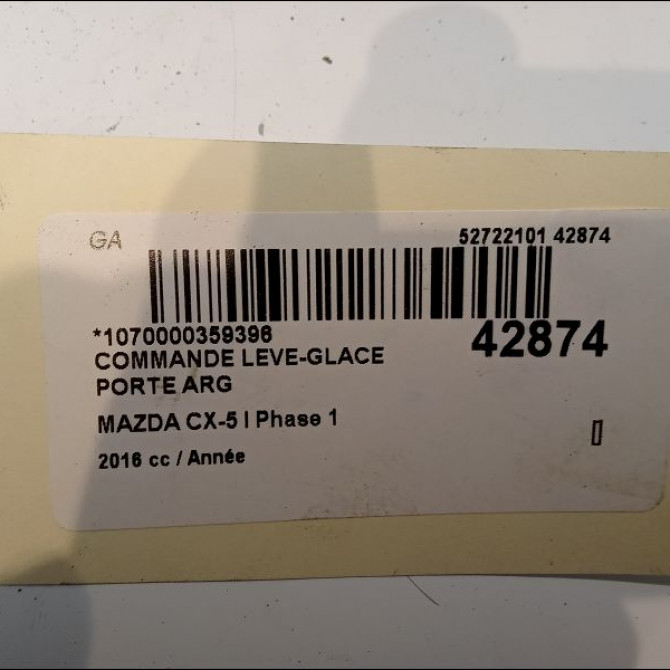 Commande leve-glace porte arrière gauche occasion MAZDA CX-5 I Phase 1 01-2012->... KA1J66380 4