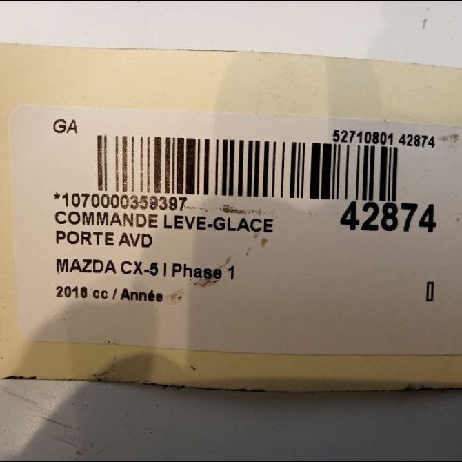 Commande lève-glace porte avant droite occasion MAZDA CX-5 I Phase 1 01-2012->... KA1H66370 4