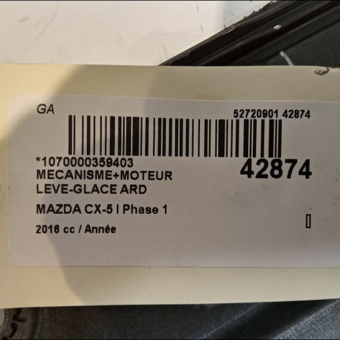 Mecanisme+moteur leve-glace ard occasion MAZDA CX-5 I Phase 1 01-2012->... KD5372590 4